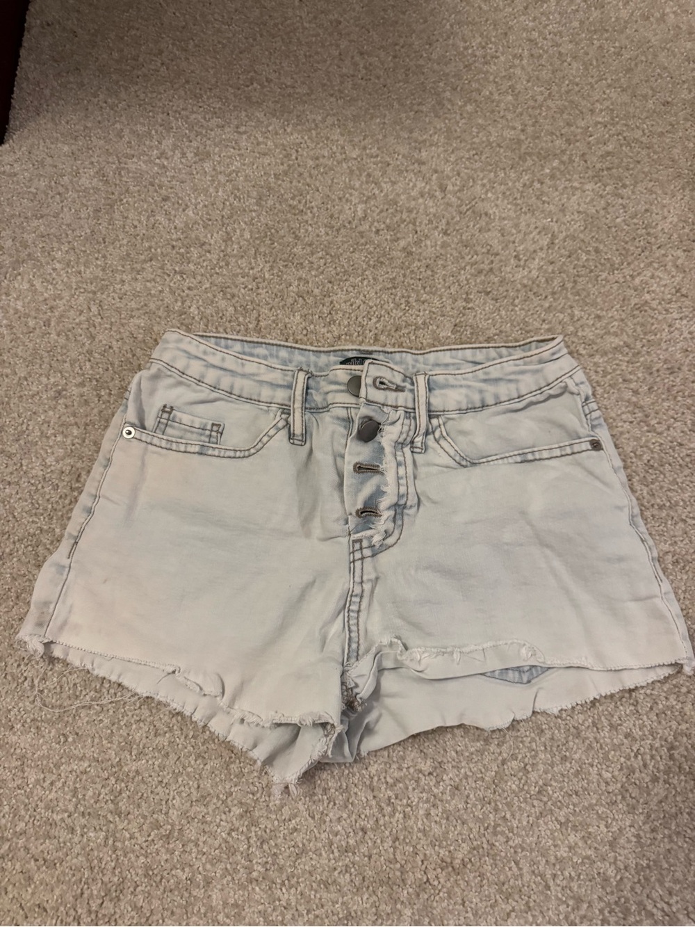 wild fable Light Blue High-Rise Button Fly Denim Shorts